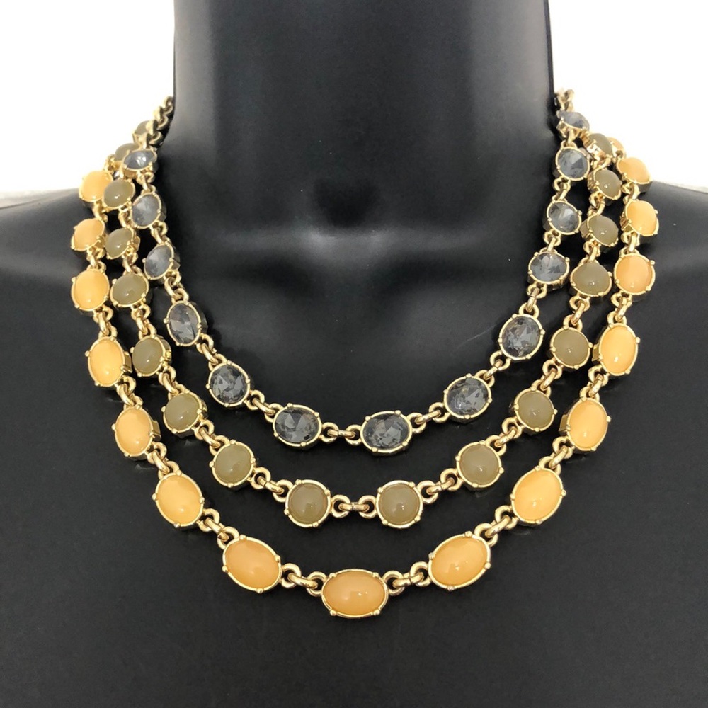 Ann Taylor crystal tri-strand statement necklace